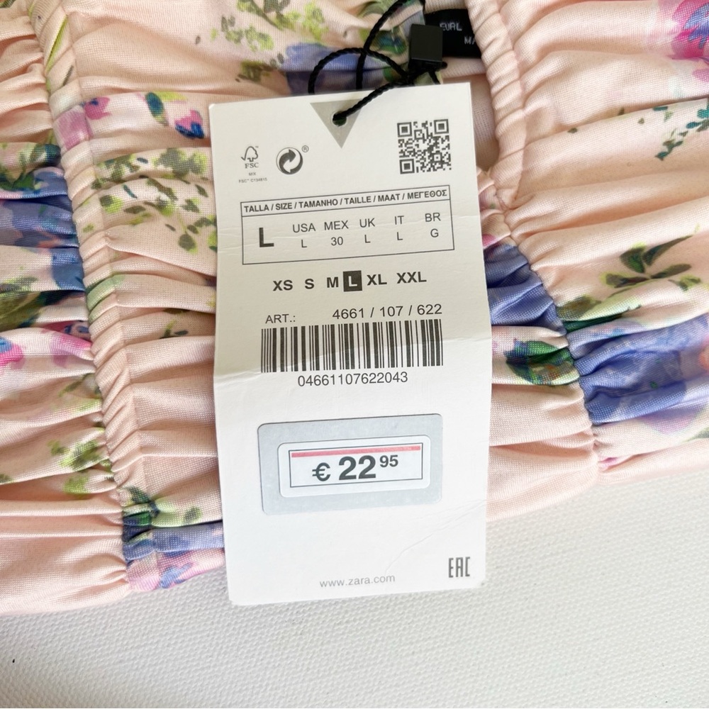 ZARA Coctil Ruched Floral Print top and Lavender Bikini NEW - Picture 5 of 7